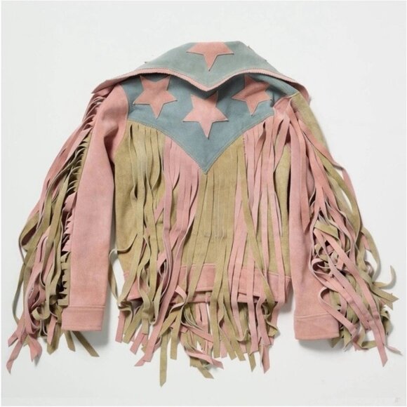 Understated Leather American Woman Jacket in Rose, Smoke, & Dust - Picture 3 of 11